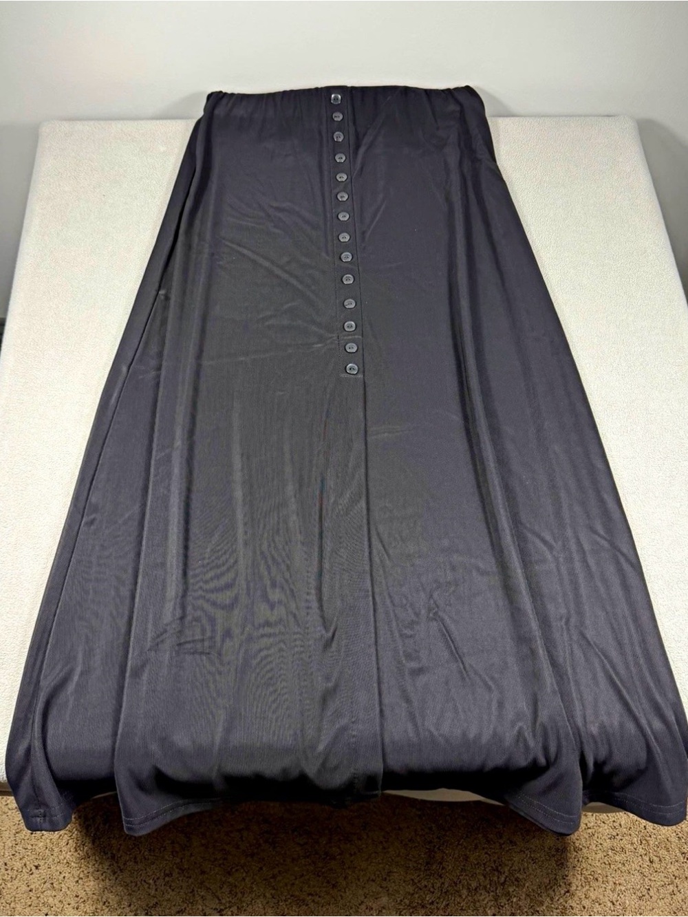 Briggs New York Black Strapless Maxi Slip with Front Buttons